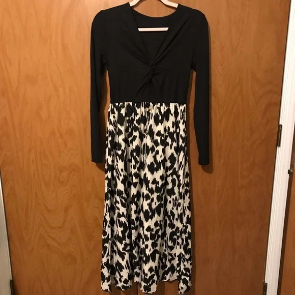 NWT Cupshe Women’s Leopard Print Long Sleeve Maxi Dress Size small - Picture 4 of 13